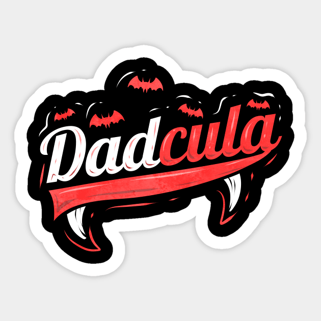 Dadcula Dads Motif With Fangs And Bats For Halloween Sticker by SinBle